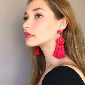 Fashion Jewelry Red Tassel Earrings